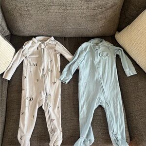 Carter's Baby Footie 2-Pack in Light Blue and Grey Penguin Print